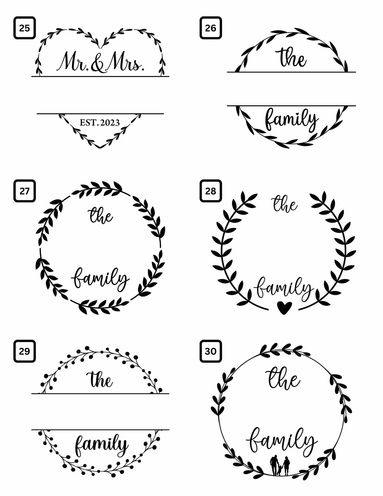 Family Wreath Coasters - 4 pack