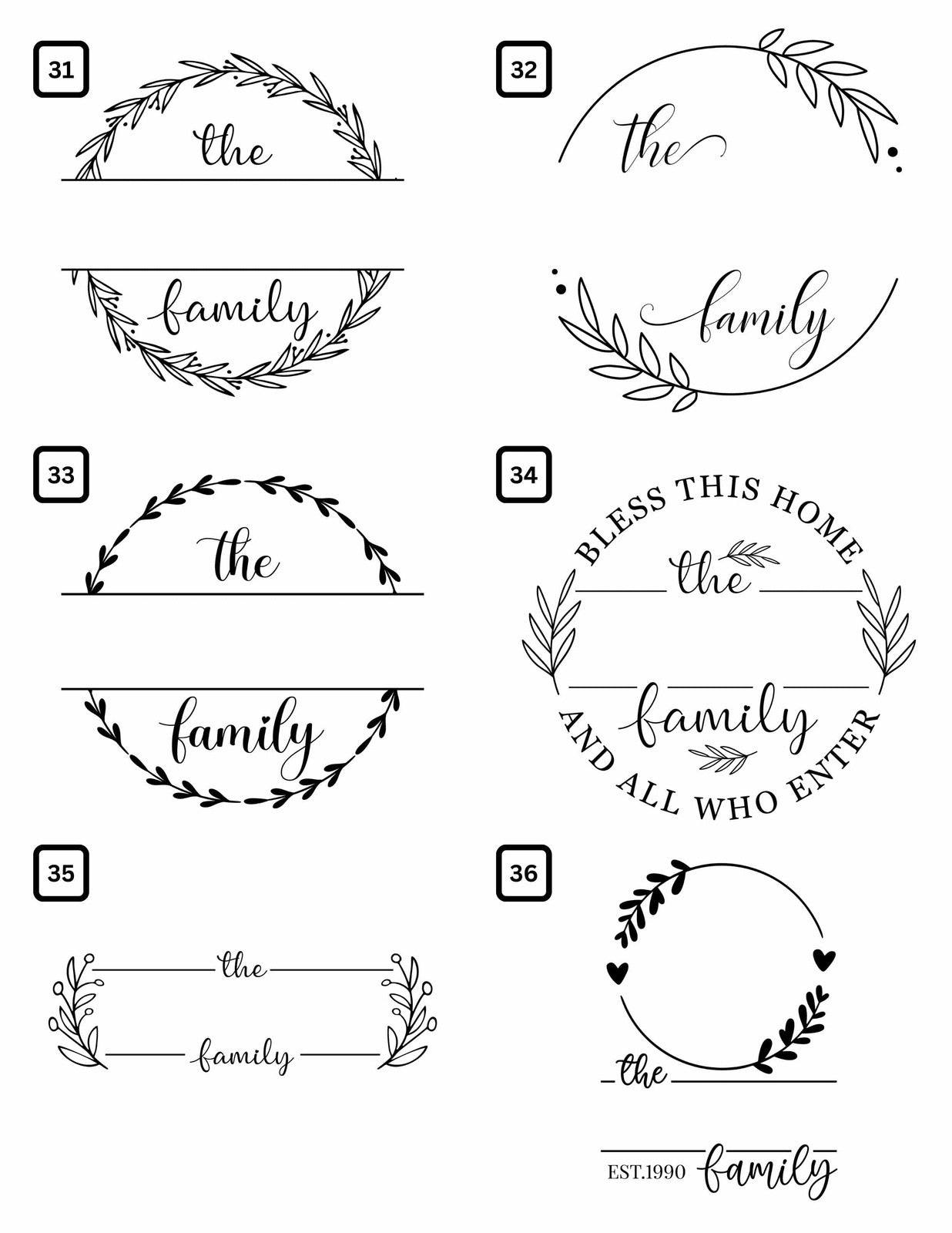 Family Wreath Coasters - 4 pack